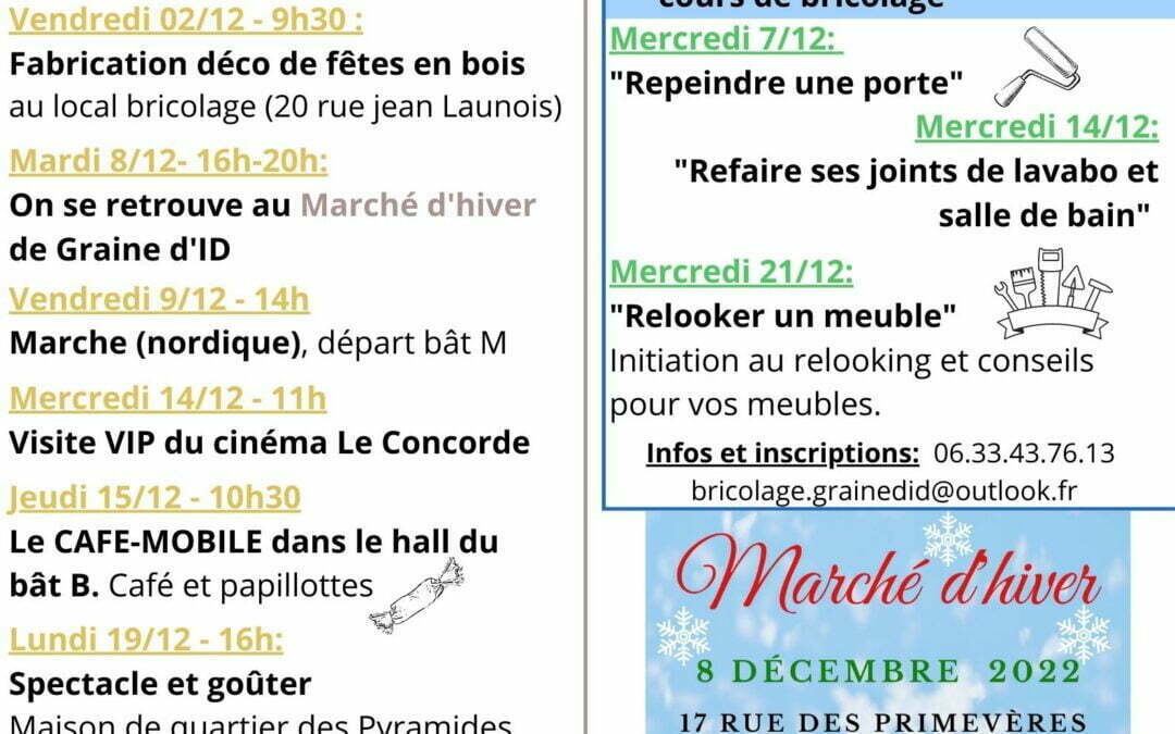 Programme de la conciergerie de décembre 2022