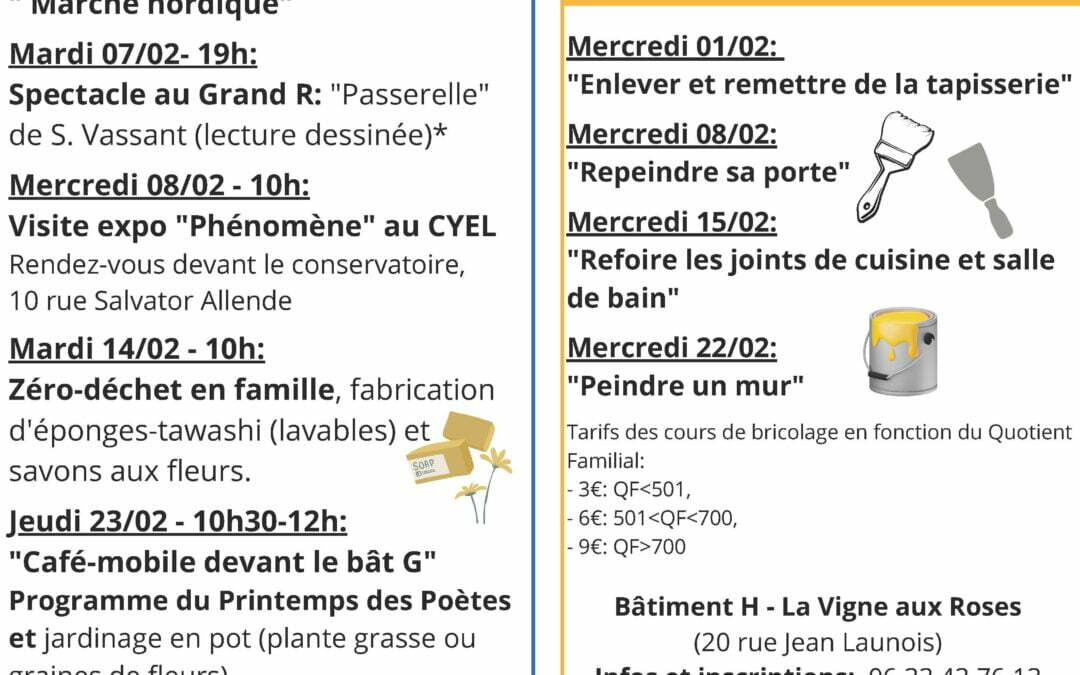 Les activités de février